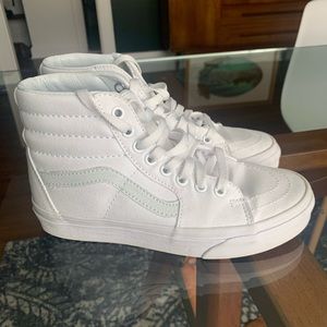 White high top vans sneakers